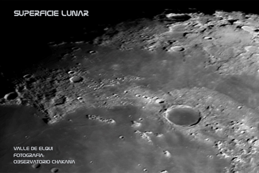 Detalle de la superficie lunar fotografiado desde el observatorio